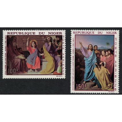 Niger Jesus Christ Paintings by Ingres 2v 1967 MNH SG#271-272