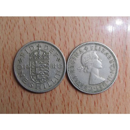 GB 1961 Elizabeth II English 1/- Shilling Coin