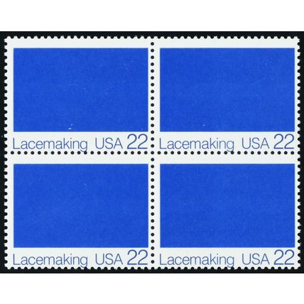 2354b, Mint NH 22¢ - White Color Omitted Error Block -*- Stuart Katz