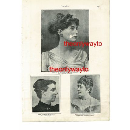 MRS J M BARRIE, MRS ORMISTON CHANT & BERESFORD, Book Illustration (Print) 1895