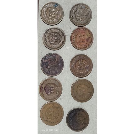 1886-1905 Indian Head Penny Coins Lot of 10
