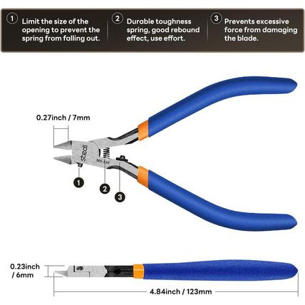 Stedi Model Nipper, Sprue Cutter with Ultra-Thin Single-Blade and Stiff Spring H