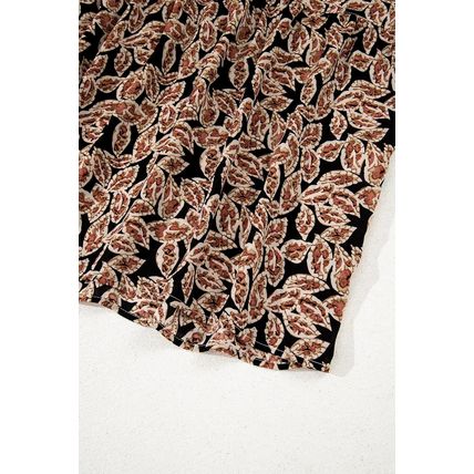 Brown Floral Smocked Bodice High Waist Flowy Sun Dress