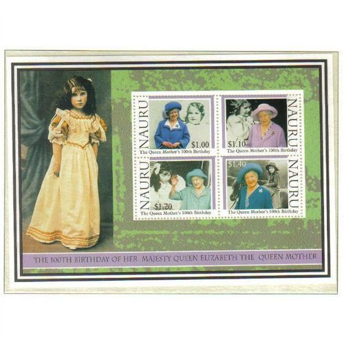 2000 NAURU QUEEN MOTHERS 100th birthday MINISHEET MNH SGMS514