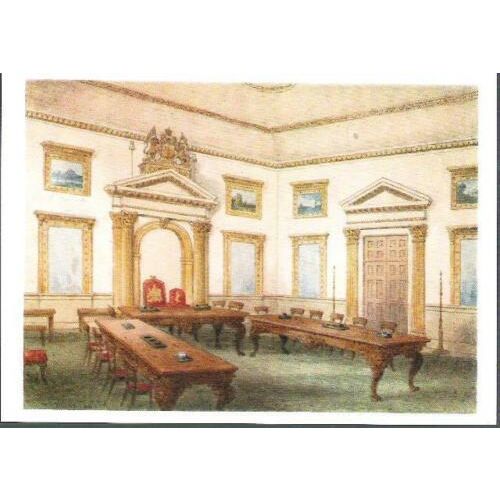 London - Court Room, East India House c.1820 - museum postcard