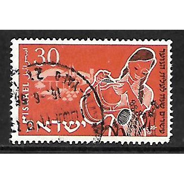 ISRAEL 1955 YOUTH IMMIGRATION 30pr GIRL WATERING FLOWERS SG 107 FINE USED#