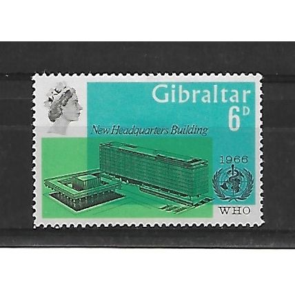 Gibraltar.SG193 6d Black,Yellow-Green and Light Blue.Mounted Mint.July20
