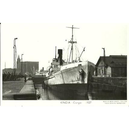 Transports Maritime d'Afrique SS KINDIA Postcard (M. Bar)