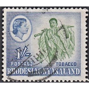 RHODESIA & NYASALAND, 1959 1/- Tobacco, SG 25 (Scott #165), used
