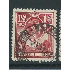 northern rhodesia stamp 11/2d carmine red sg29 sg 29 used heavily