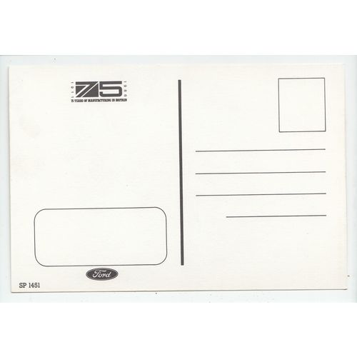 75 Years of Manufacturing in Britain Ford Postcard