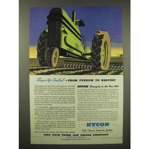 1944 Hycon Hydraulic Systems Ad - Furrow to Harvest