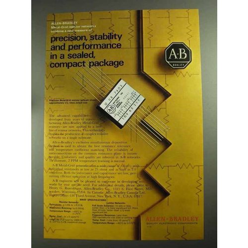 1968 Allen-Bradley Metal Grid Resistor Networks Ad