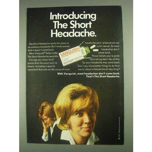 1967 Vanquish Medicine Ad - The Short Headache