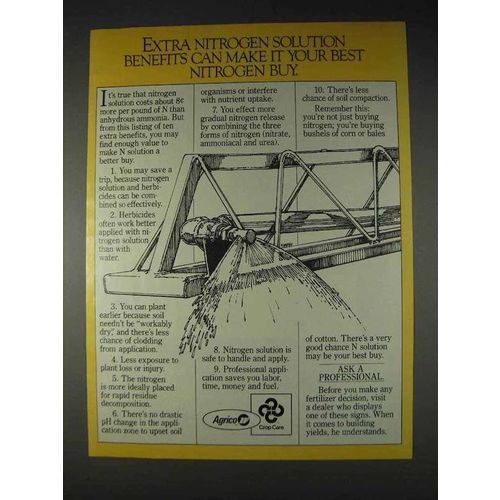 1982 Agrico Crop Care Fertilizer Ad - Extra Nitrogen
