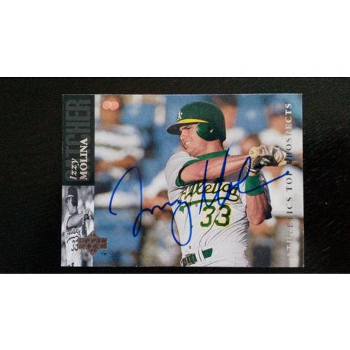 1994 Upper Deck Minors Card # 079 Izzy Molina W/ Autograph Athletics