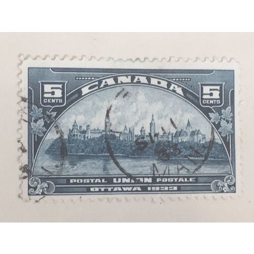 Canada KGV 1933 5c Blue Used SG 329 Sc 205 UPU Congress Parliament Ottawa stamp