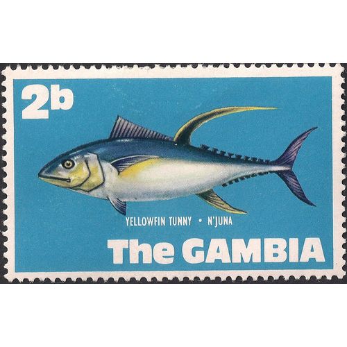 GAMBIA, FISH, Yellowfin Tunny, blue 1971, 2b