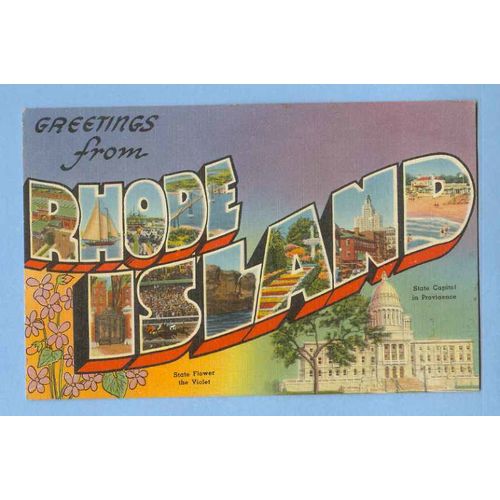 Rhode Island Large Letter Greetings From Rhode Island State Capital Buildi~1100