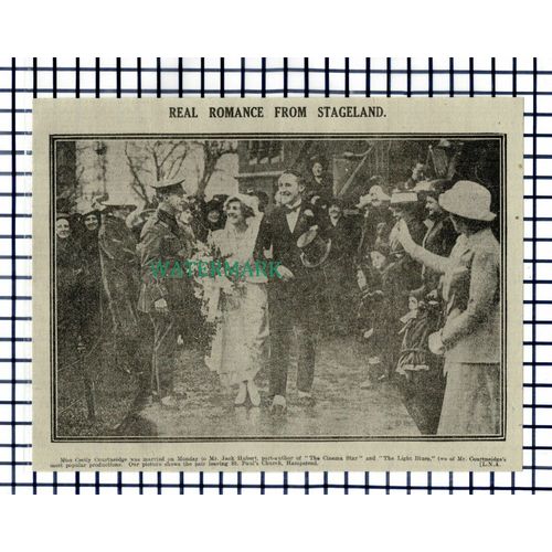 (8274) Miss Cecily Courtneidge Mr Jack Hubert St Paul's Hampstead - 1916 Cutting