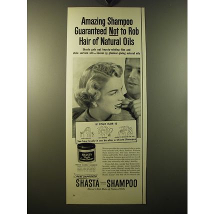 1950 Shasta Cream Shampoo Ad - Amazing shampoo guaranteed