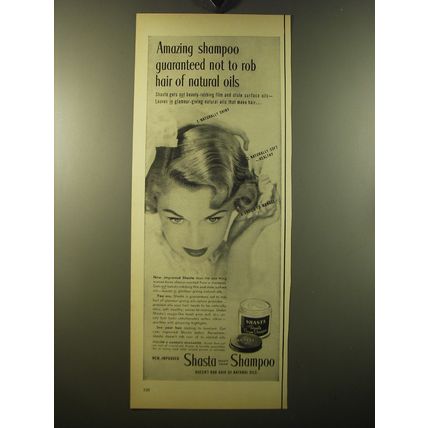 1950 Shasta Cream Shampoo Advertisement - Amazing shampoo