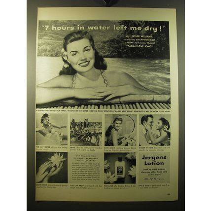 1950 Jergens Lotion Advertisement - Esther Williams