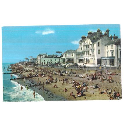 WEST PROMENADE & SANDS, BOGNOR REGIS, SUSSEX unused vintage postcard =
