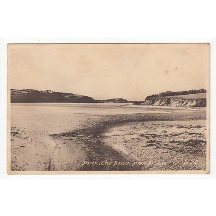The Beach from the Bridge Porth Postcard 1956 Cornwall