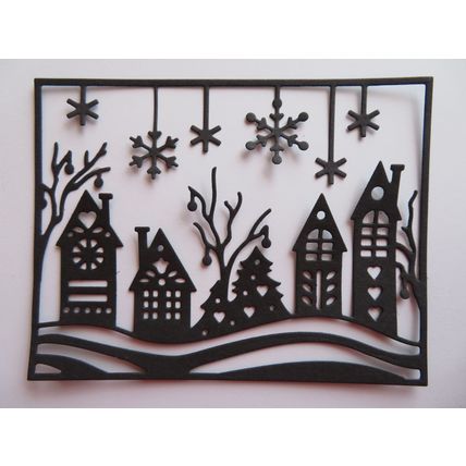 4 x Tutti Designs Die Cuts Snowflake Village - Black