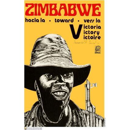 Political POSTER.Set of 5.Zimbabwe Solidarity Propaganda.Africa Anti-Apartheid