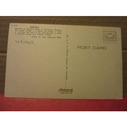 BOSHAM, CICHESTER HARBOUR, SUSSEX unused vintage postcard #