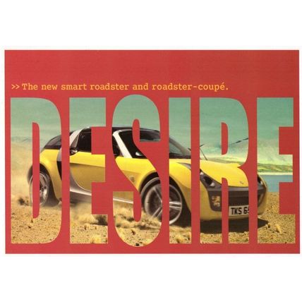 Smart Open Your Mind Roadster Car Advertising Postcard