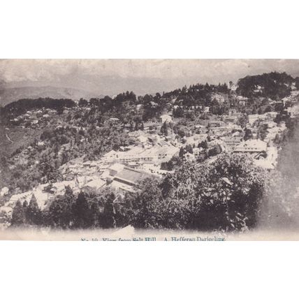 Darjeeling View From Salt Hill Antique Indian Postcard