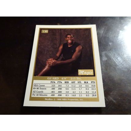 1990-91 SkyBox Basketball Card # 138 Earvin Johnson Mint (9) L. A. Lakers (SB)