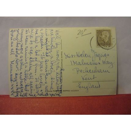STOCKHOLM, SWEDEN used vintage postcard 1960 pm =