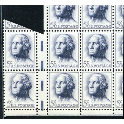 1213, MNH 5¢ UNIQUE Two Full Gutter Pairs Major Error in Full Sheet Stuart Katz