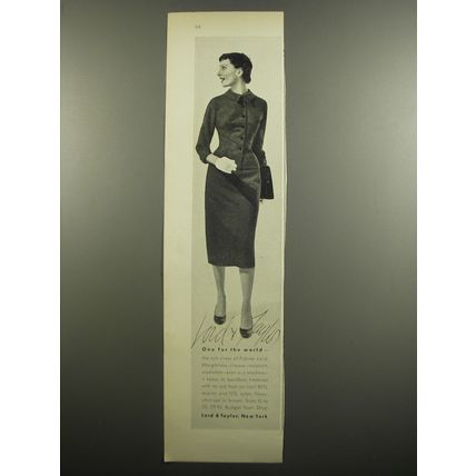 1955 Lord & Taylor Suit-Dress Ad - One for the World