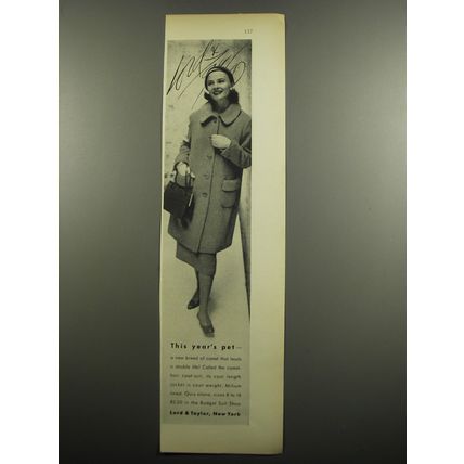 1955 Lord & Taylor Coat-Suit Ad - This year's pet