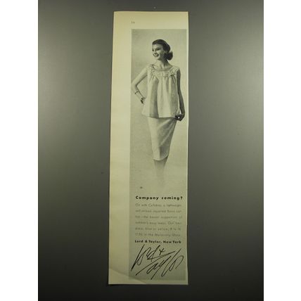 1955 Lord & Taylor Fashion Ad - Company coming?