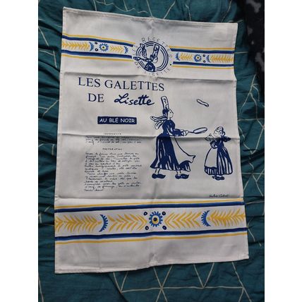 Les Galettes de Lisette Recipe Cotton Tea Towel - French
