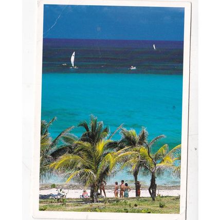 Playa de Varadero Matanzas Caribbean Island Postcard posted crease