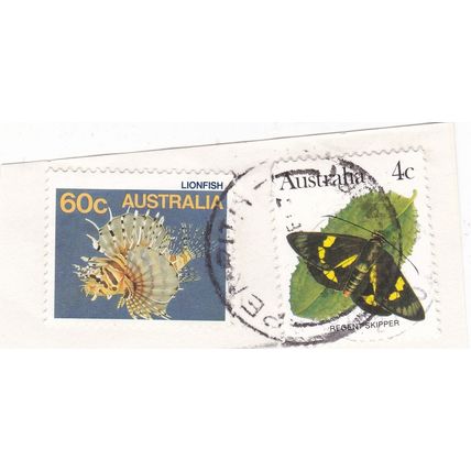 Australia 1987 Lionfish+Regent Skipper SG 931+783 Penrith NSW cancel on pece VGC