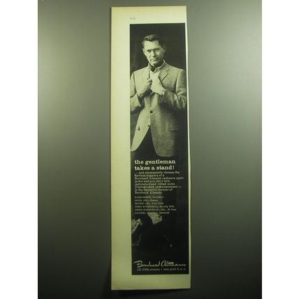 1958 Bernhard Altmann Cashmere sport jacket Ad - The gentleman takes a stand