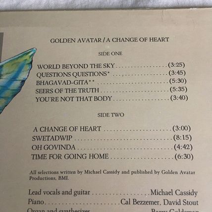 GOLDEN AVATAR - A CHANGE OF HEART 1976 On RECORDS VINYL LP ALBUM Plays Well