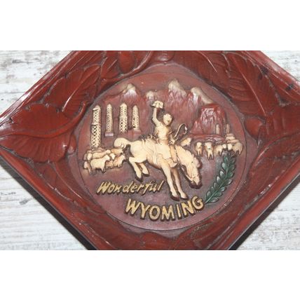 Vtg Nut Cracker Bowl set Pick Wyoming Souvenir Western MCM Christmas Decor Rare