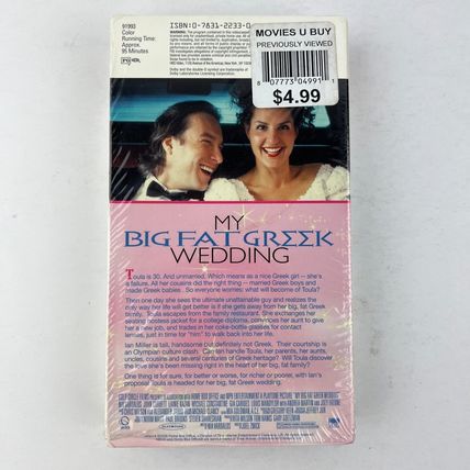 My Big Fat Greek Wedding VHS Video Tape 2002