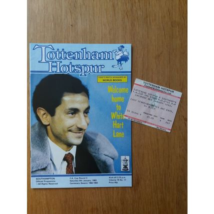 1983 FA Cup 3rd Round - Programme & Ticket: Tottenham vs Southampton
