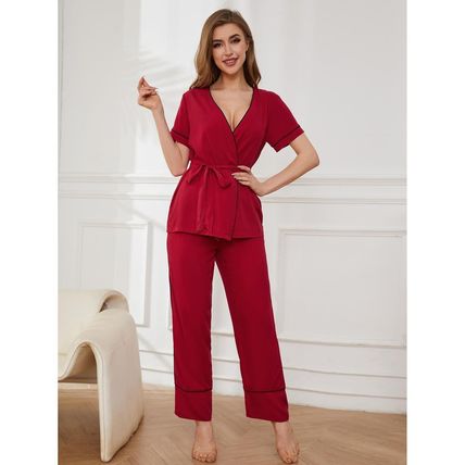 sleeping bathrobe home suit Pajama women's cardigan short sleeved