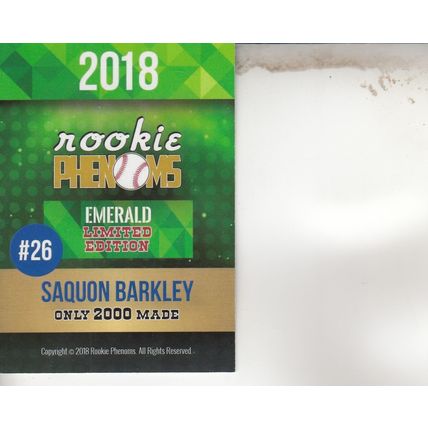 SAQUON BARKLEY ROOKIE 2018 PHILADELPHIA EAGLES ALL-PRO SUBER BOWL RUNNING BACK
